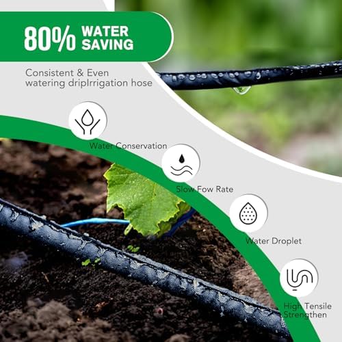 Thickened Flat Soaker Hose 100 ft, Flat Drip Irrigation Hose for Garden, 100/50/25 ft Lawn & Patio Watering System - Heavy Duty, Leak Proof, Flexible, Easy Setup(100FT(50 * 2)) - Image 4