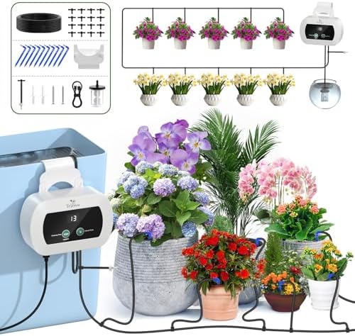Automatic Watering System with Self Plant Watering Devices,Indoor Watering System for Potted Plants with Customize Schedule Water Timer,USB Power for Indoor Plant Watering System by TRJZWA