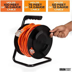 Iron Forge Cable Extension Cord Storage Reel, Metal Stand - Black - Image 2