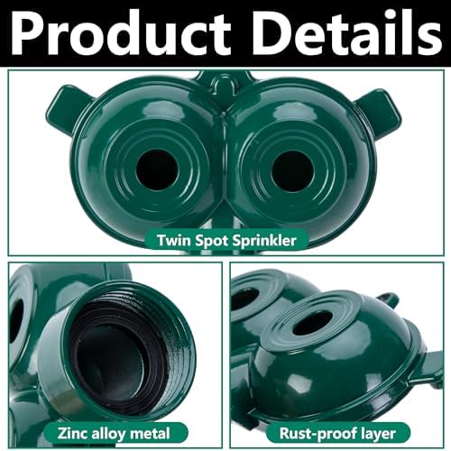6 Pcs Twin Spot Stationary Sprinkler, Metal Dual Circle Sprinkler Head - Image 3