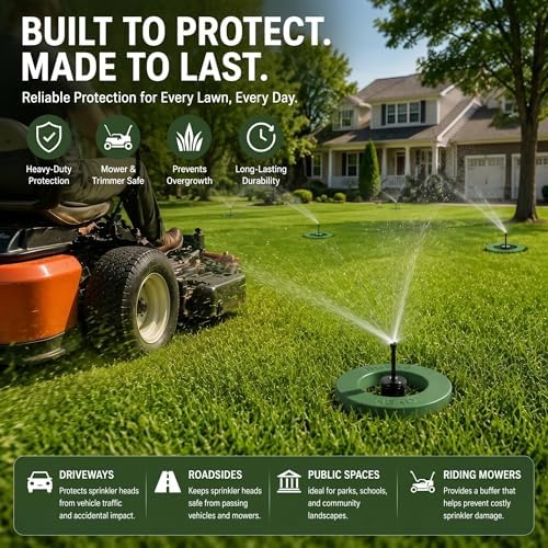 Yaomiao 8 Pieces Sprinkler Head Protector, 6.3 Inch Green Nylon Ring - Image 6