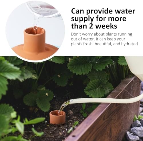 Large 3.3L Terracotta Watering Pots Ollas Self Watering Planter Watering System 10inch-Simple Irrigation Peripheral Water System Indoor Outdoor Plant Watering Globes Large Reservoir Bulbs - Image 6