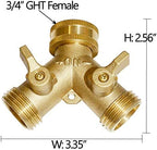 HQMPC Hose Y Splitter 3/4" GHT Garden Hose Valve 2 Way For Garden Lawn Waterring - Brass, 4 Pack - Image 4