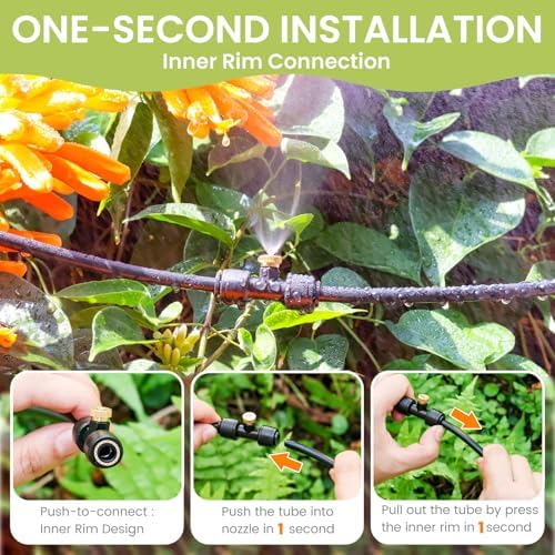 35FT Mister for Outside Patio Misting Cooling System, 35FT (11M) Misting Line+7 Brass Mist Nozzles+Water Filter, Outdoor Mister System for Garden Greenhouse Trampoline Waterparke - Image 4