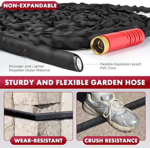Panyee Upgraded 100FT Non-Expanding Garden Hose, Lightweight, Flexible Ultra-Light Water Hose, Burst-Resistant, Lead-Free, Anti-Kink, High-Pressure - Image 4