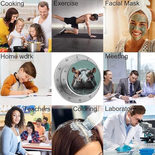 Hippo from Water Funny Timer 60 Minute Mechanical Clock Management Timers for Kitchen Work Training - Image 5