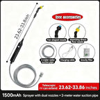 33.8 Inch Electric Battery Powered Telescopic Spray Wand Extendable Sprayer Pole with 6.6 FT Hose, High Reach Plant Watering Sprayer for Insect Repellent Liquid & Plant Nutrient Solution - Image 2