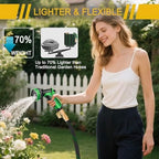 Garden Hose 100 ft, Fabric Water Hose with 10 Function Spray Nozzle - Image 7