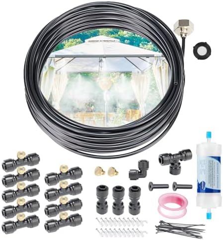 Misters for Outside Patio 75FT, Misting System with Filter by AbrirTrail