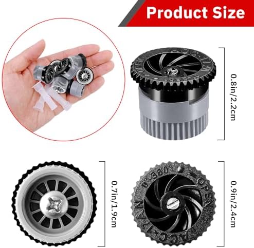 10 Pieces Variable Arc Nozzle, Replacement Pop-up Sprinkler Heads Compatible with Hunter, RainBird, Orbit High Efficiency Pop Up Sprinklers for Garden Lawn Irrigation (17AN) (Pack of 3) - Image 2