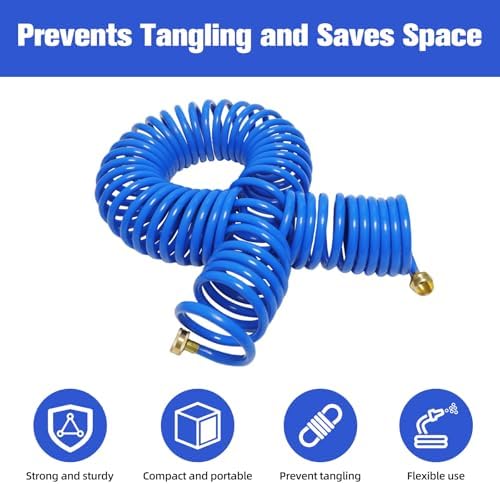 Coil Hose,3/8" EVA Coil Garden Hose 25 FT,Curly Water Hose - Image 5