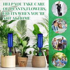 SiliFine 8 Set Plant Watering Devices Include Self Watering Spikes and 26 oz Plastic Bottles Plant Waterer Devices with Adjustable Control Valve Switch Indoor Outdoor (Blue) - Image 7