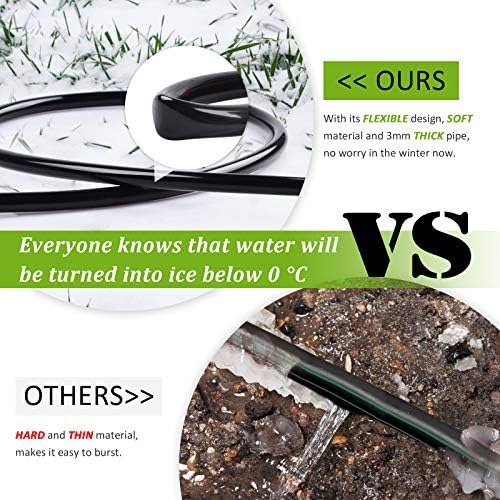 MIXC 200FT 1/4" Irrigation Tubing, 0.27" OD x 0.15" ID Drip Irrigation Hose - Image 4