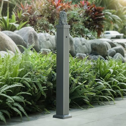 Freestanding Aluminum Garden Water Column with Faucet, Outdoor Faucet, Vertical Hose Holder for Garden, Farm, Ranch, Backyard Irrigation(114cm/44.9in) by Unknown