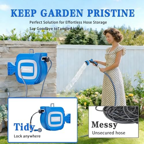 1/2 inch 100FT Retractable Garden Hose Reel Tool - Image 2