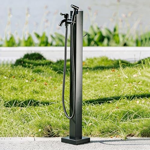 el Garden Water Column Outdoor Hose nd with Faucet & Spray Gun 95cm 37.4in Ideal for Courard Irrigat & Watering (Black) by Unknown