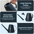 Modern 1.8 Liter Plastic Watering Can with Detachable Spout and Sprinkler Head, Designed for Controlled Pouring and Easy Handling, Blue - Image 5
