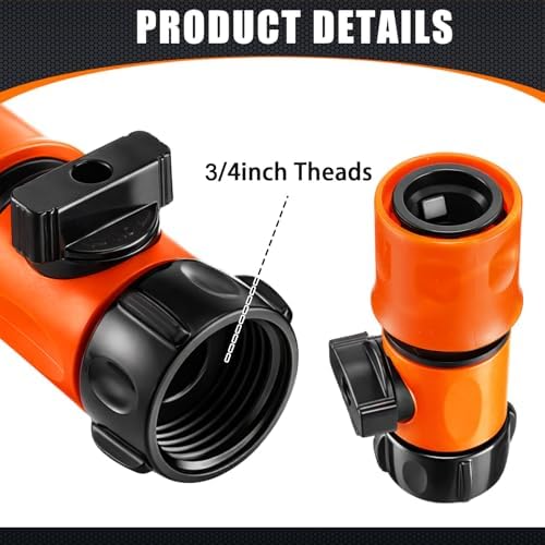 Threlaco 20 Pack Garden Hose Quick Connect with Shut Off Valve, No-Leak 3/4" GHT Plastic Water Hose Fittings for Sprinkler Nozzle Rv Washer Heavy Duty Repair Kit with 40 Adapters & 40 Washers - Image 3