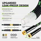 Garden Hose 75 ft Flexible Water Hose Non-Expanding Lightweight Kink-Free Hoses Durable Leak-Proof High Pressure Pipe with 3/4” Brass Fitting 10 Function Nozzle for Outdoor Yard Lawn Car Wash - Image 2