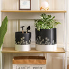 Nihow Self Watering Pots for Indoor Plants,8 Inch,Black Hand Painting - Image 5