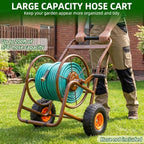 WERMAH Garden Hose Reel Cart, Heavy Duty Metal w/2 Wheels, Holds 230ft 5/8" - Image 2