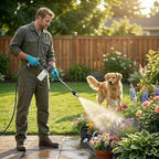 High Pressure Hose Nozzle with 4 Spray Modes, Adjustable Water Spray Gun, Metal Garden Hose Sprayer for Car Wash, Plant Watering, Patio & Outdoor Cleaning (Sprayer Kit with 3 Connectors & Foam Cannon) - Image 4