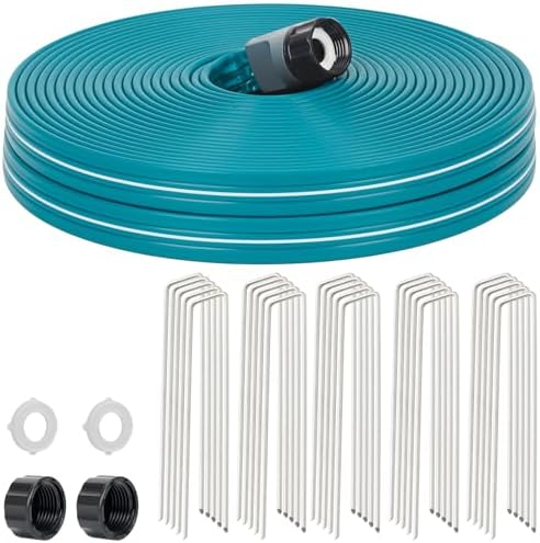 LINEX Sprinkler Soaker Hose 75 ft for Garden Lawn Watering Hose with Stakes by LINEX