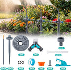32FT 1/4" Drip Irrigation System with Stakes, 360° Adjustable Watering Kit - Image 2
