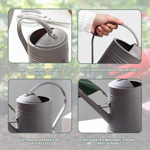 Watering Can 2L 13x9 Inch Black Plastic Plant Watering Can with Handle & Sprinkler Head Easy Filling Device for Indoor Garden Balcony - Water - Image 5