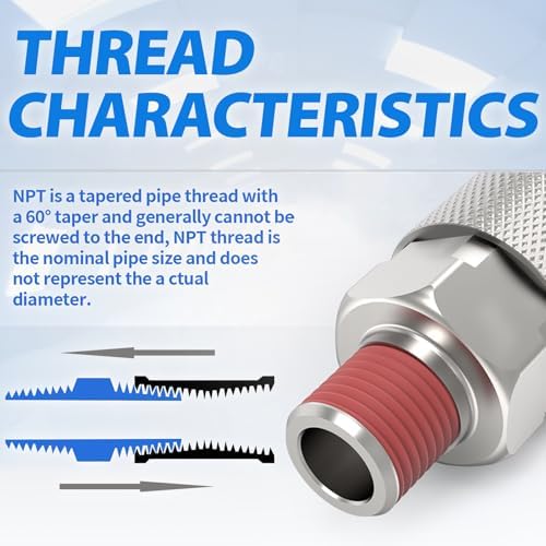 ChillWaves 1/4-Inch Male Industrial Coupler,1/4" NPT Male 4-Ball Quick Connect Air Coupler Air Hose Fittings(12-PACK) - Image 6