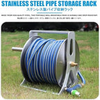 Stainless Steel Garden Hose Holder - Freestanding & Wall-Mount Metal Reel for Easy Installation, Perfect for Plant Watering & Car Washing, Durable & Rust-Resistant Design - Image 3