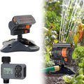 16-Nozzle Oscillating Sprinkler with Dual-Zone Sprinkler Water Timer, 360° 16-Hole Automatic Rocking Sprinkler, Turbo Orbit Mist Sprinklers System for Garden (Standard, with Single-Zone Timer) by Unknown