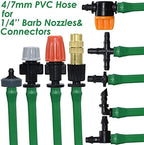 4/7mm Watering PVC Hose Garden, 1/4inch Tubing Pipe 1/2'' and 3/4'' Connector fit Plants Irrigation System Kit Greenhouse 5-50M(20M) - Image 5