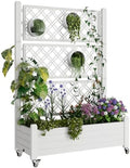 Fancyango Raised Garden Bed with Wheels 61.2" H -Medium Ashen by Warmnestforpets