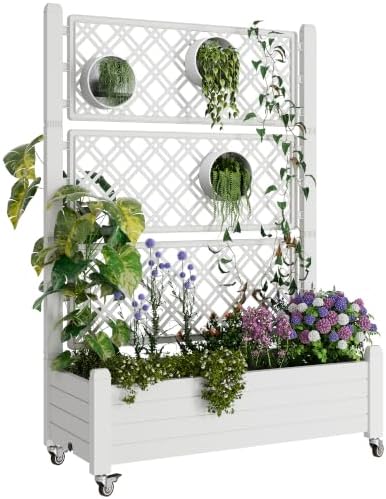 Fancyango Raised Garden Bed with Wheels 61.2" H -Medium Ashen by Warmnestforpets