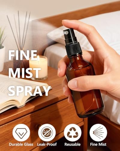 KEYWING 36 Pack 2oz Mini Amber Glass Spray Bottles for Essential Oils - Image 3