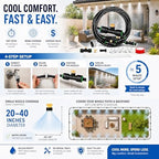 Misters for Outside Patio 63FT(19.2M)+21 Brass Mist Nozzles+a Brass Adapter(3/4") Detachable outdoor misting cooling system for Garden, waterpark, Greenhouse, Backyard, Fan, Umbrella, Deck, Canopy - Image 2
