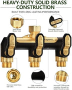 Garden Hose Splitter 3 Way, Heavy Duty Metal Water Spigot Splitter - Image 2