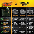 PowerFlow Metal Garden Hose, 50 Ft Non-Expandable Water Hose, Black - Image 5