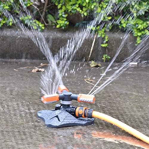 Lawn Garden Sprinkler Garden Sprinkler Automatic Lawn Water Sprinklers for Yard 360 Degree 3- Arm Rotating Sprinkler System TUE88(Orange) - Image 5