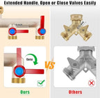 Upgraded Brass Garden Hose Splitter 4 Way Heavy Duty with Extension Handle - Image 4