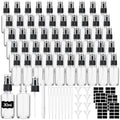 60 Pack 1 oz Clear Glass Spray Bottles Portable Travel Bottles with Mini Funnel Dropper Labels and Marker Refillable Spray Bottle for Cosmetic Essential Oils Skin Care Daily Cleaning by Yiyiring