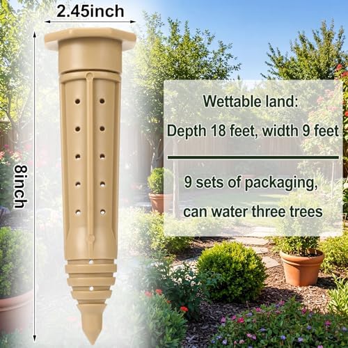 Briwooody 9 Pack 8 Inch Deep Watering Stakes, ABS Root Irrigation Spike - Image 2