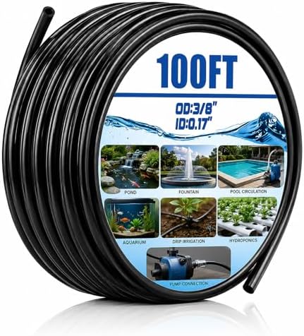 Nuanchu 100ft Polyethylene Tubing, 3/8" Od, 1/4" ID, 0.06" Wall Black by Nuanchu