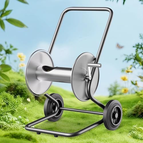 Outdoor Mobile Hose Reel Cart, Heavy Duty Hose Reel, Storage Rack for Planting, Garden Watering, Lawn Irrigation, Car Washing by Unknown