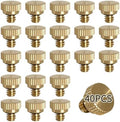 Brass Misting Nozzles, 40 Pcs, 0.0157 In Orifice Mist Heads, Low-Pressure Cooling System Nozzles For Outdoor Garden Greenhouse Farm, 0.39 In Diameter by Unknown