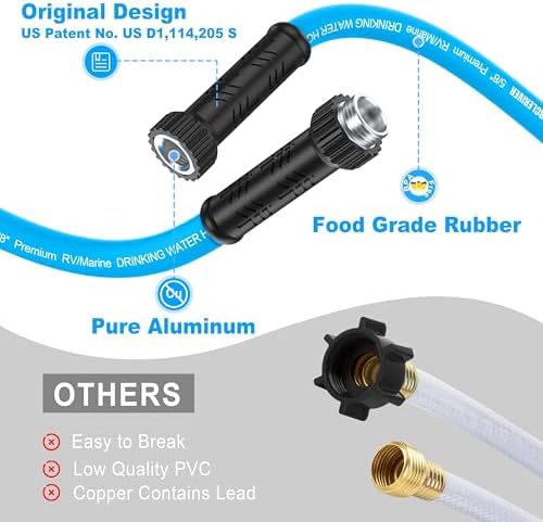 RV Water Hose 50FT 5/8" Premium RV Drinking Water Hose - Image 3