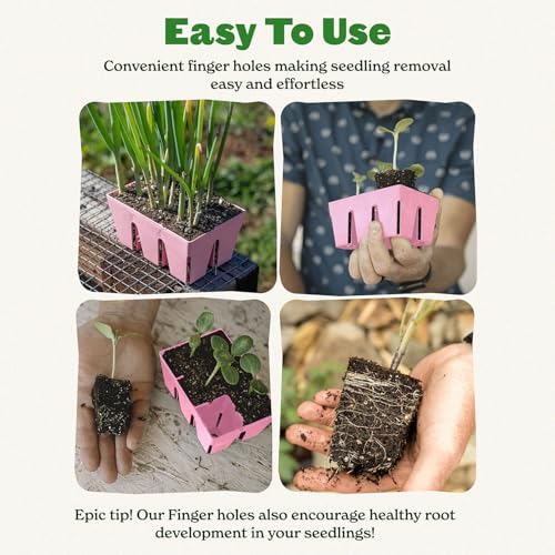 Epic Gardening 6-Cell Seed Starter Tray - 24 Trays - Pink - Image 4