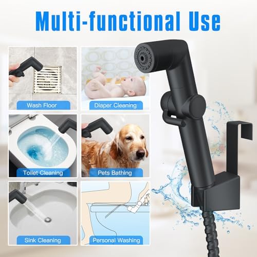 JONKEAN Black Handheld Toilet Bidet Sprayer for Cleaning - Image 3
