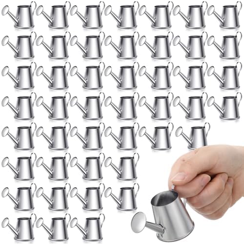 Layhit 50 Pcs Mini Watering Can Miniature Galvanized Watering Pot Water Can by ShungLan